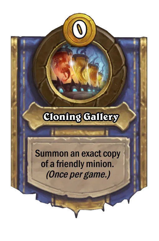 Summon an exact copy of a friendly minion. (Once per game.)