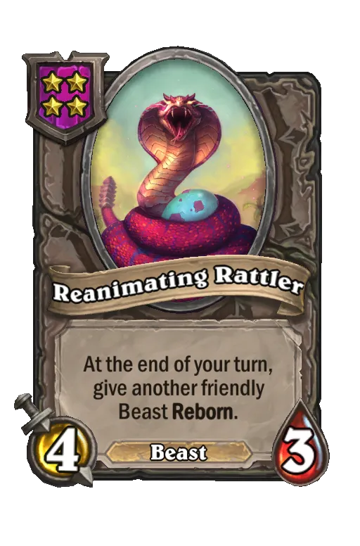 Card text: At the end of your turn, give another friendly Beast Reborn.