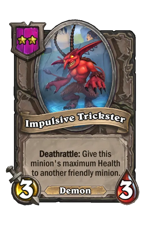 Card text: Deathrattle: Give this minion's maximum Health to another friendly minion.