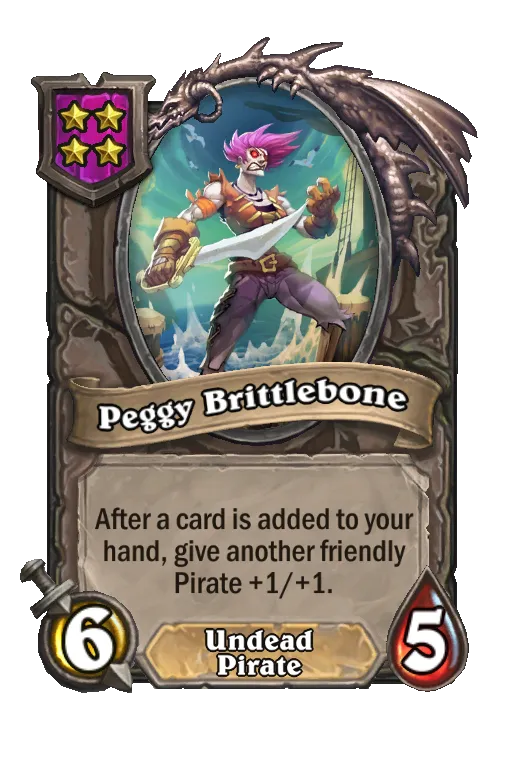Card text: After a card is added to your hand, give another friendly Pirate +1/+1.