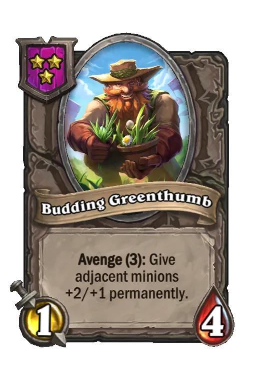 Card text: Avenge (3): Give adjacent minions +2/+1 permanently.