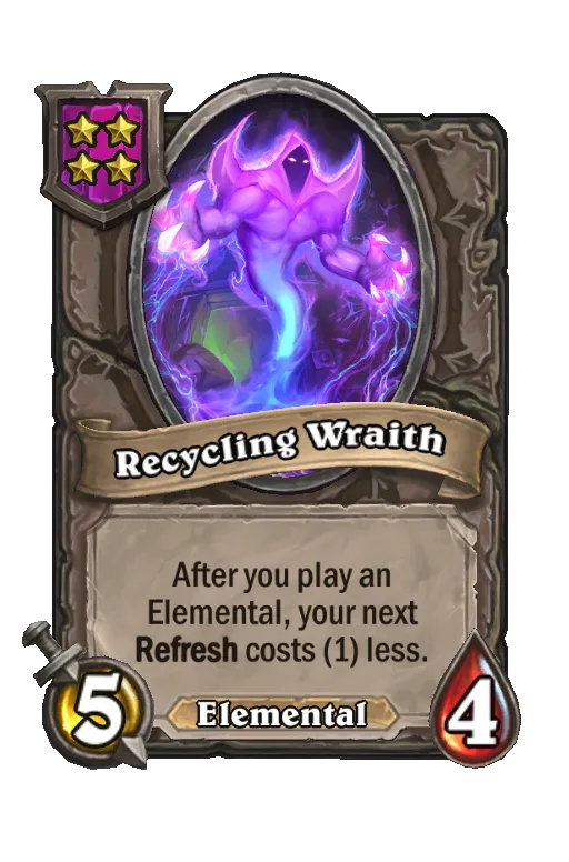 Card text: After you play an Elemental, your next Refresh costs (1) less.