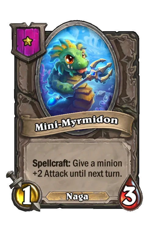 Card text: Spellcraft: Give a minion +2 Attack until next turn.