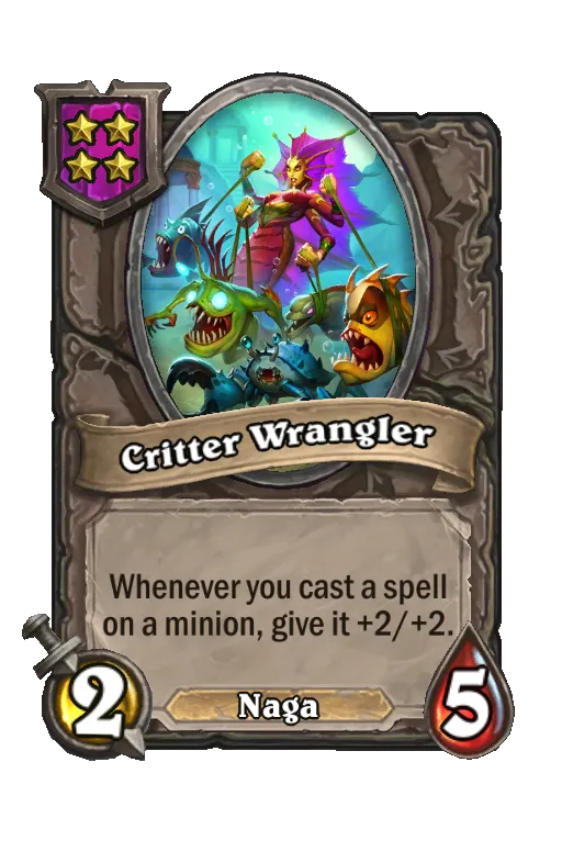 Card text: Whenever you cast a spell on a minion, give it +2/+2.