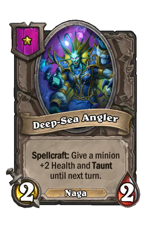 Card text: Spellcraft: Give a minion +2 Health and Taunt until next turn.