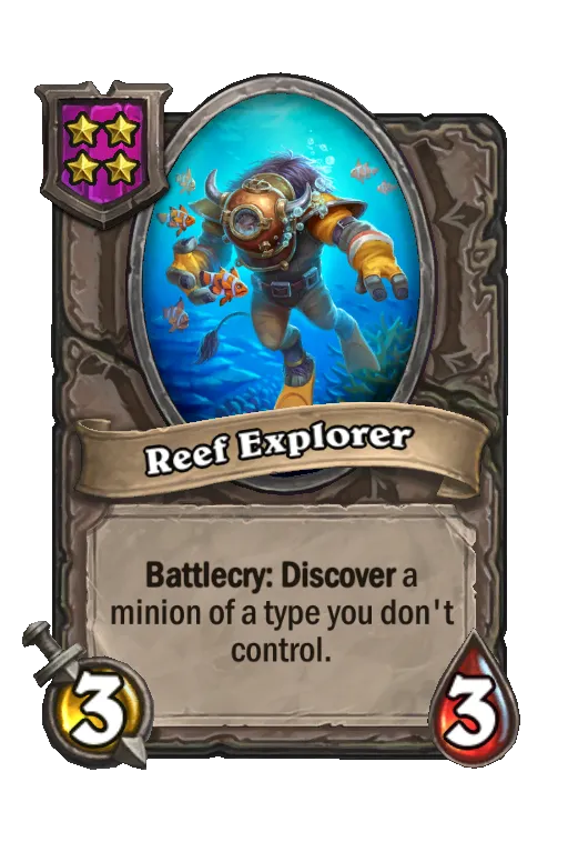 Card text: Battlecry: Discover a minion from a minion type you don't control.