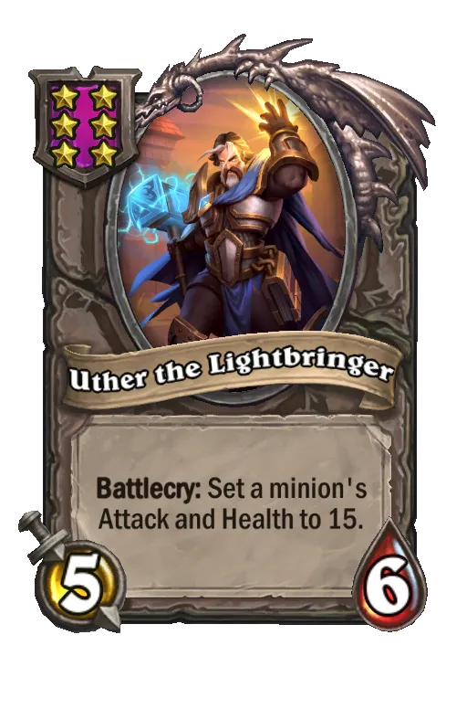 Card text: Battlecry: Set a minion's Attack and Health to 15.