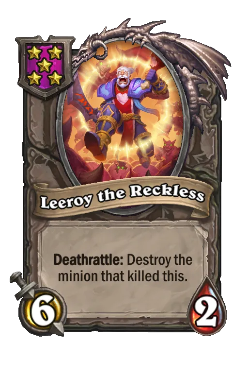Card text: Deathrattle: Destroy the minion that killed this.