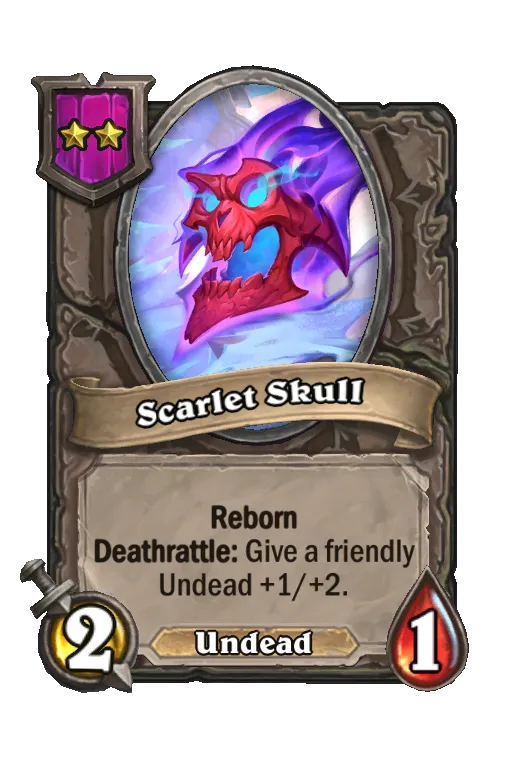 Card text: Reborn Deathrattle: Give a friendly Undead +1/+2.