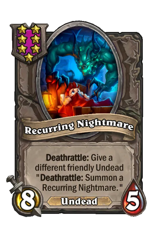 Card text: Deathrattle: Give a different friendly Undead 