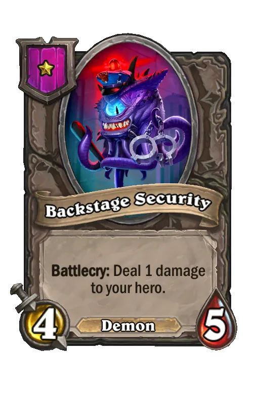 Card text: Battlecry: Deal 1 damage to your hero.