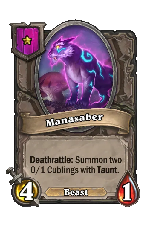 Card text: Deathrattle: Summon two 0/1 Cublings with Taunt.