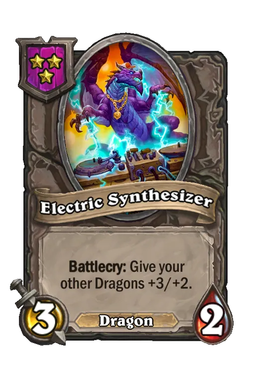 Card text: Battlecry: Give your other Dragons +3/+2.