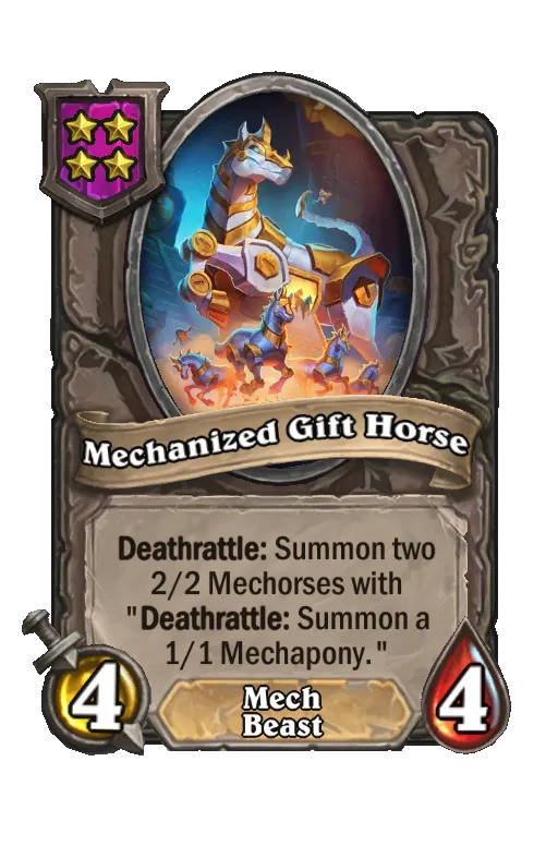 Card text: Deathrattle: Summon two 2/2 Mechorses with 