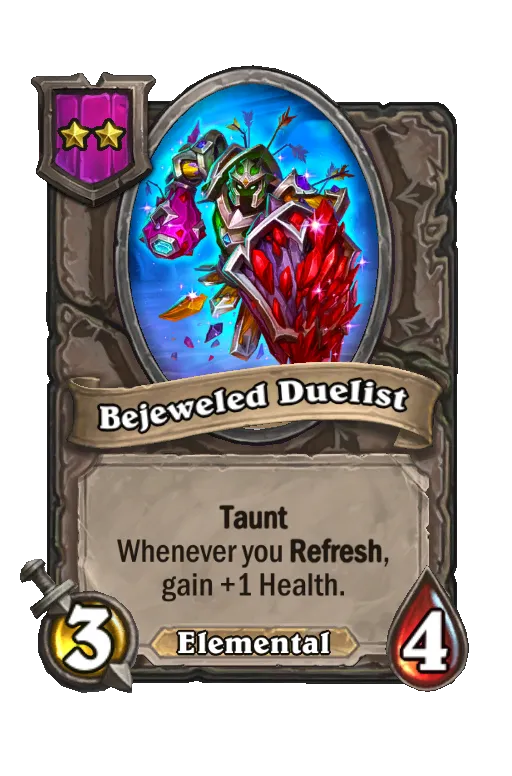 Card text: Taunt. Whenever you Refresh, gain +1 Health.