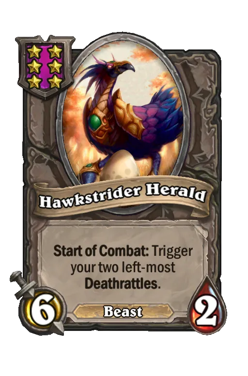 Card text: Start of Combat: Trigger your two left-most Deathrattles.