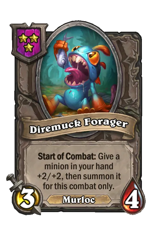 Card text: Start of Combat: Give a minion in your hand +2/+2, then summon it for this combat only.