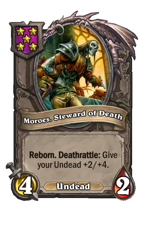 Card text: Reborn. Deathrattle: Give your Undead +2/+4.