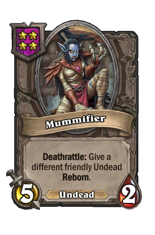Card text: Deathrattle: Give a different friendly Undead Reborn.