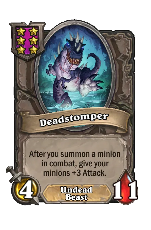 Card text: After you summon a minion in combat, give your minions +3 Attack.