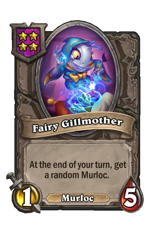 Card text: At the end of your turn, get a random Murloc.
