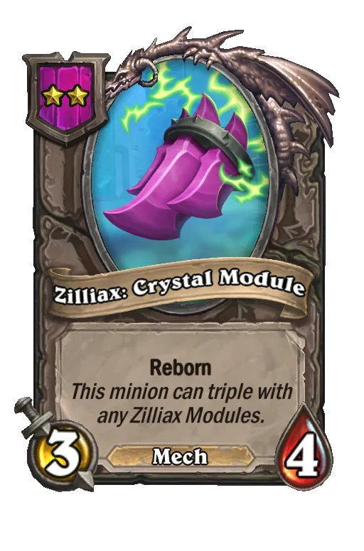 Card text: Reborn. This minion can triple with any Zilliax Modules.