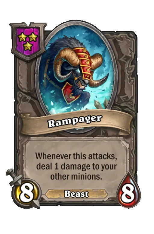 Card text: Whenever this attacks, deal 1 damage to your other minions.