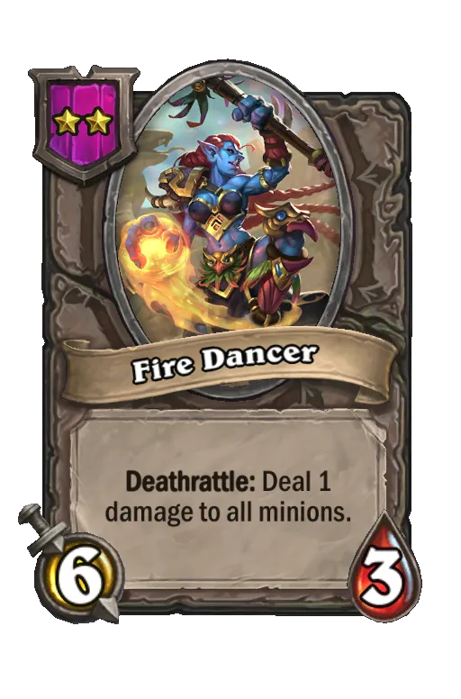 Card text: Deathrattle: Deal 1 damage to all minions.