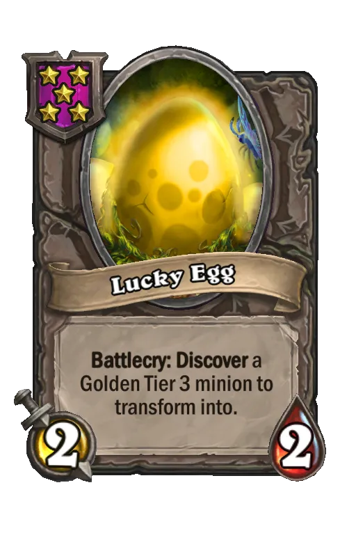 Card text: Battlecry: Discover a Golden Tier 3 minion to transform into.