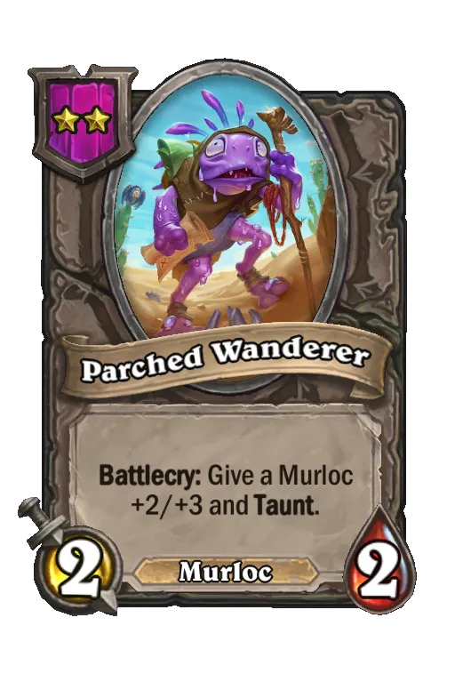 Card text: Battlecry: Give a Murloc +2/+3 and Taunt.