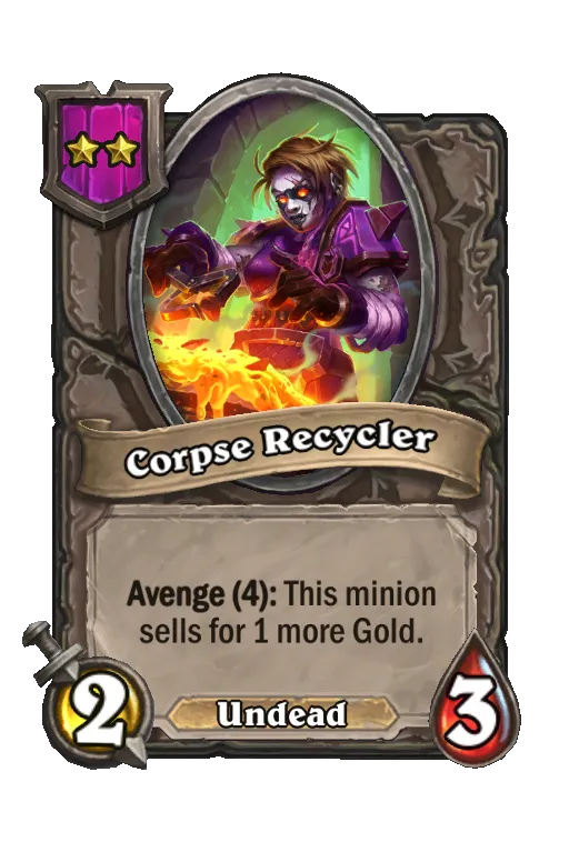 Card text: Avenge (4): This minion sells for 1 more Gold.