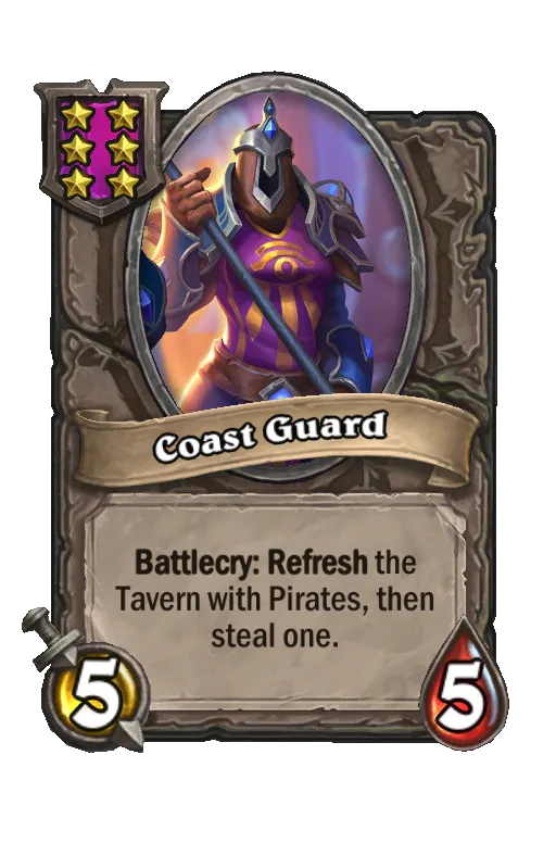 Card text: Battlecry: Refresh the Tavern with Pirates, then steal one.