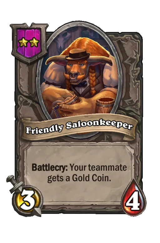 Card text: Battlecry: Your teammate gets a Gold Coin.