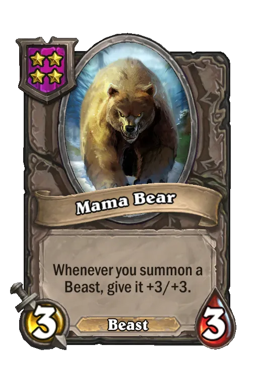 Card text: Whenever you summon a Beast, give it +3/+3.