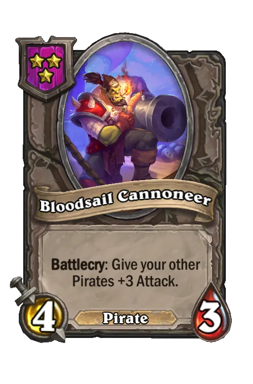 Card text: Battlecry: Give your other Pirates +3 Attack.