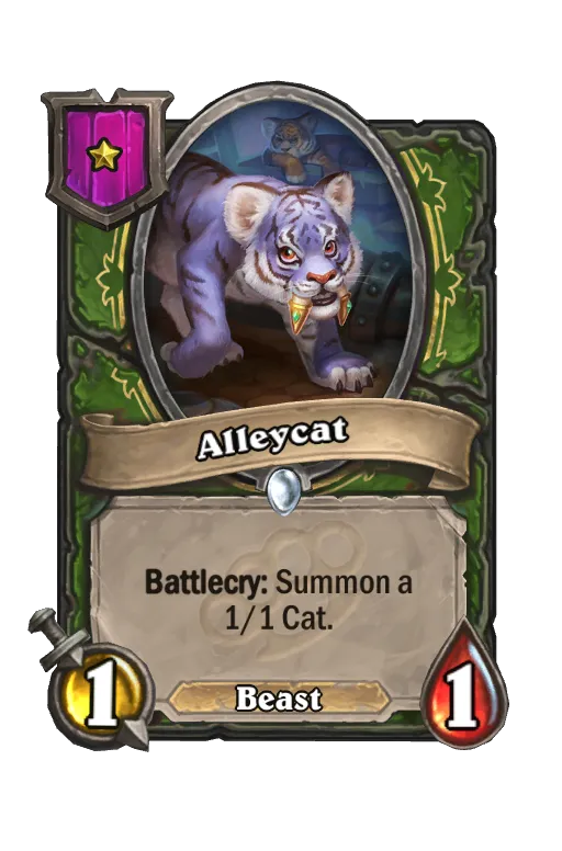 Card text: Battlecry: Summon a 1/1 Cat.