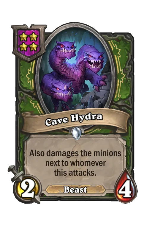 Card text: Also damages the minions next to whomever this attacks.