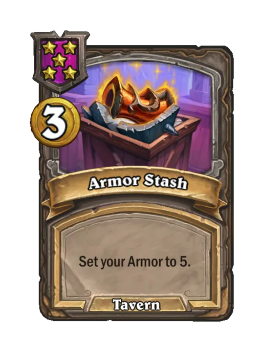 Armor Stash: Set your Armor to 5.