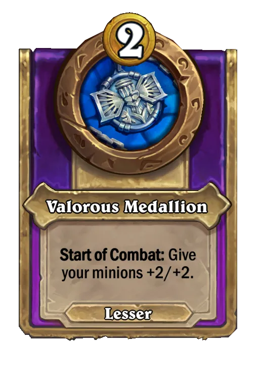 Start of Combat: Give your minions +2/+2.